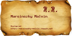 Marsinszky Malvin névjegykártya
